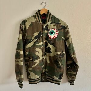 Mishka Keep Watch Camo Bomber Varsity Jacket